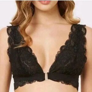 NWT $58 Free People X HAH Got Ur Back Bra XS Black Lace Bralette Adjustable